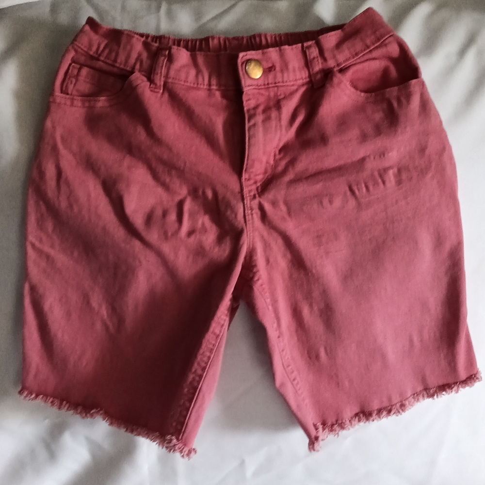 Casual Pink Cut-Off Denim Shorts